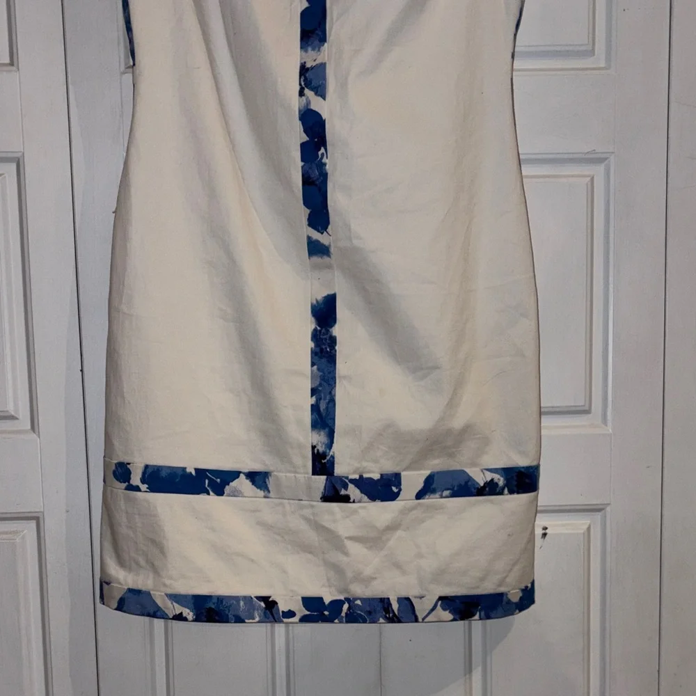 Lauren Ralph Lauren White Dress with Blue Floral Accents - Picture 4 of 9